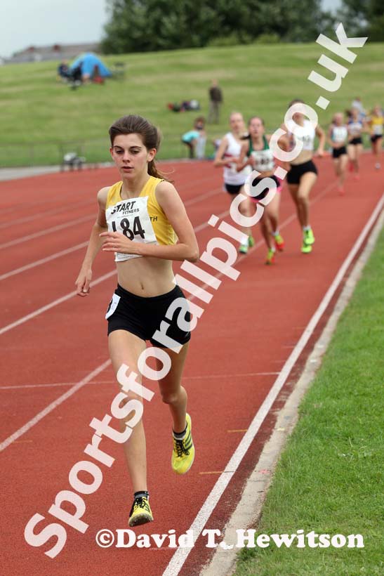 Olivia Syker (Holmfirth Harriers) during the under-15s 1500 metres at the Northern Under-17s and 15s Championships, Liverpool.